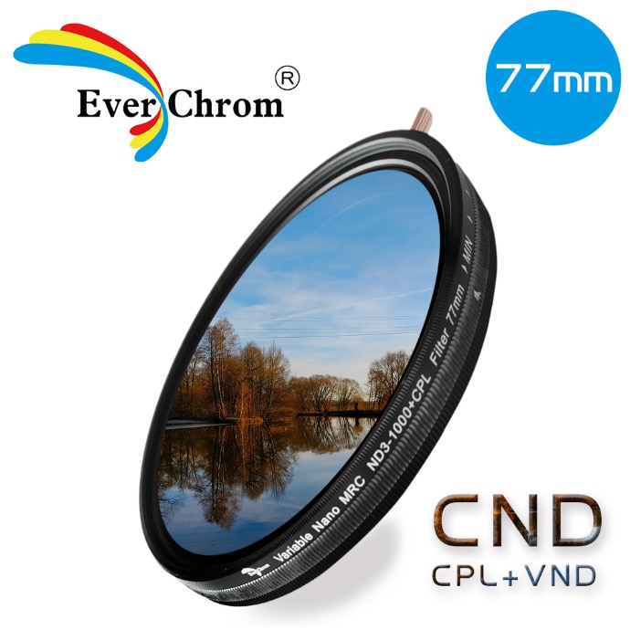 EverChrom CND 77mm 可調式減光偏光多功濾鏡