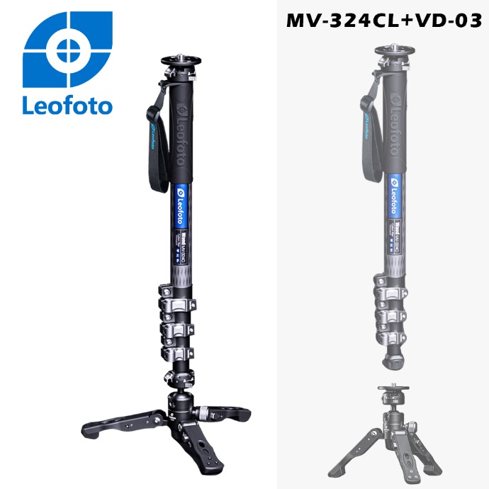 Leofoto徠圖 MV-324CL+VD-03魔杖系列碳纖維加長單腳架